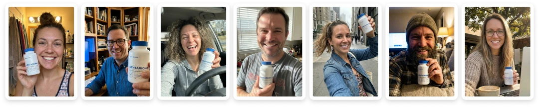 Collage of verified DentaBiome customer reviews and star ratings