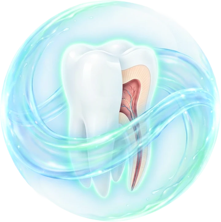 Illustration of tooth and gum bacteria targeted by DentaBiome oral postbiotic formula